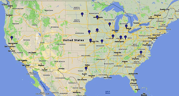 AG Chemical Solutions Locations Map